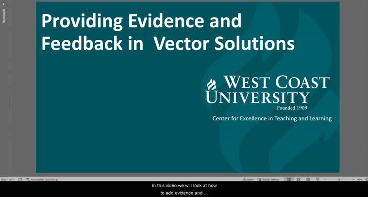 Providing Evidence and Feedback in Vector