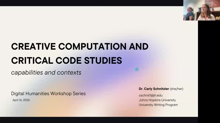 AGHI DH Workshop Series: Critical Code Studies in Creative Computation ...