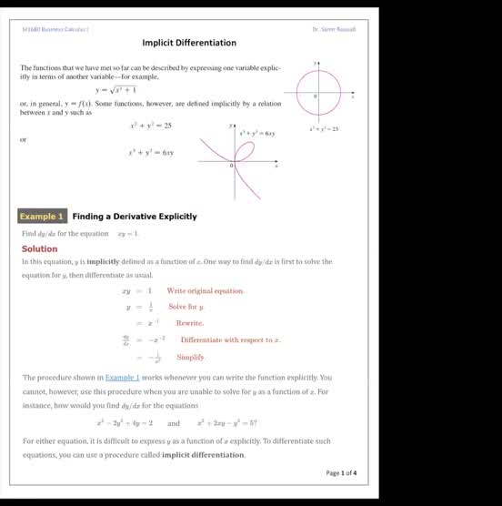 Implicit Differentiation