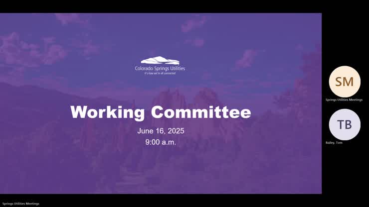 06-16-2025- June Utilities Board Working Committee Meeting Video- June 2025