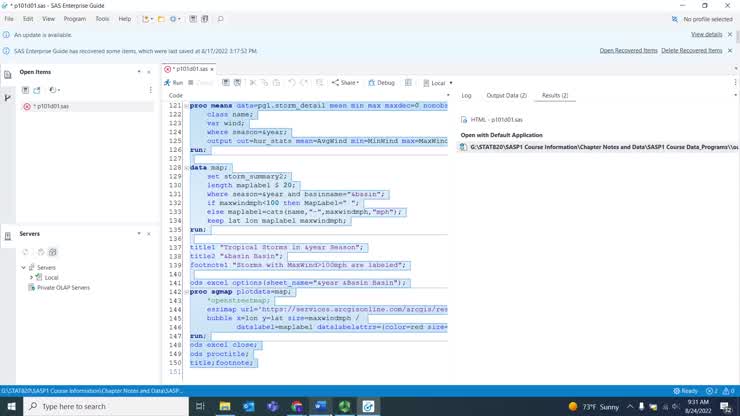 Video 4: SASP1 C01.2 Using SAS Programming Tools