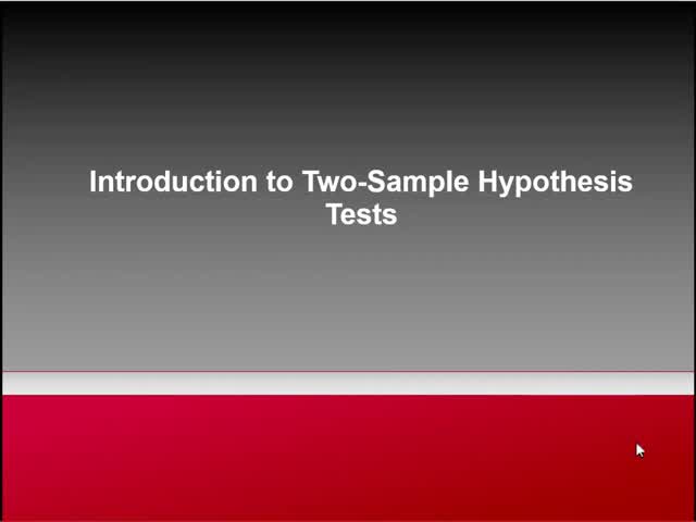WK4 T1 Introduction to Two Sample Hypothesis Tests