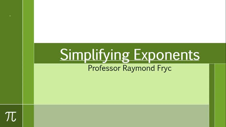 Integer Exponents Simplifaction 2.2 Simplifying Exponents