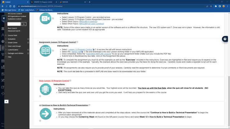 Lesson 13 Program Control Assignment Overview