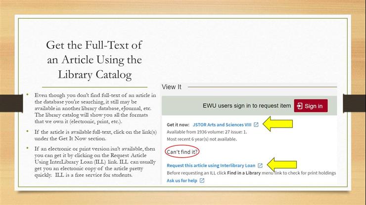 Finding Full-Text of Articles