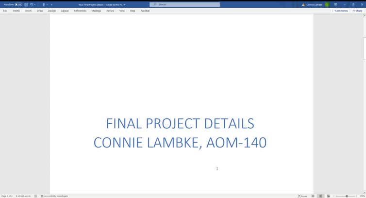 AOM-140 Final Project Details