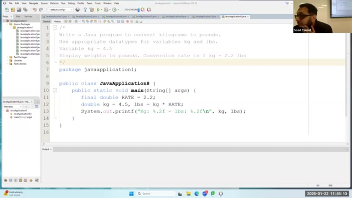 Java Programming Room: 302