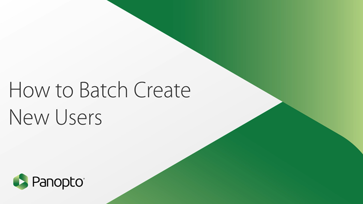 How to Batch Create New Users