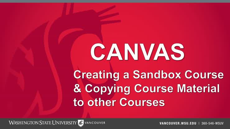 Canvas-Creating a Sandbox Course and Copying Course Material