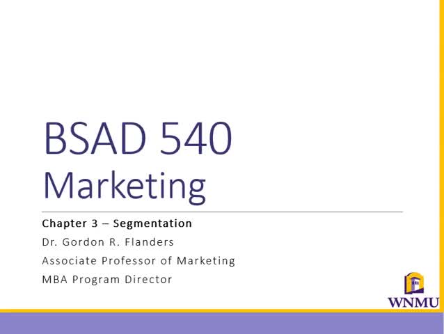 BSAD 540 - Module 4 Lecture - Segmentation
