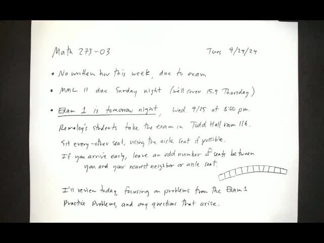 Math 273-03 Tues 9-24