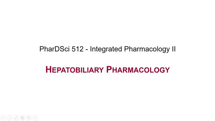 Hepatobiliary pharmacology
