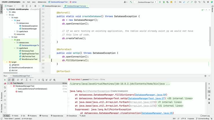 CS 240 - Unit Testing Database Code - Correction