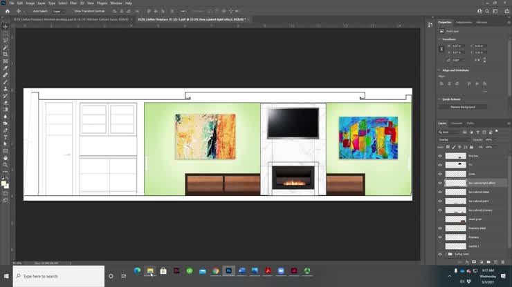 Photoshop: Elevation Rendering Kitchen Upper Cabinets