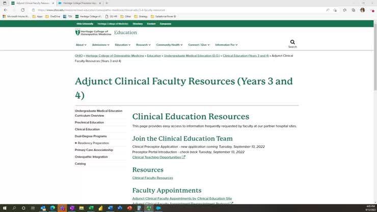 Preceptor Initial Appointment Application