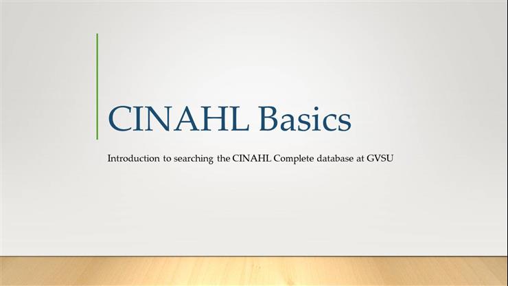 CINAHL Basics