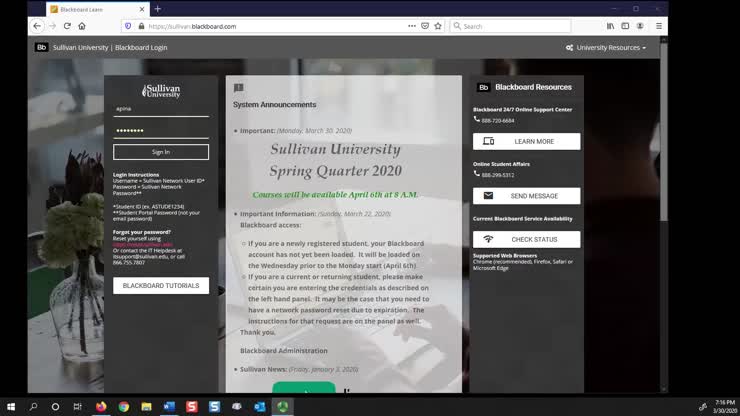 Bb Login and HomePage