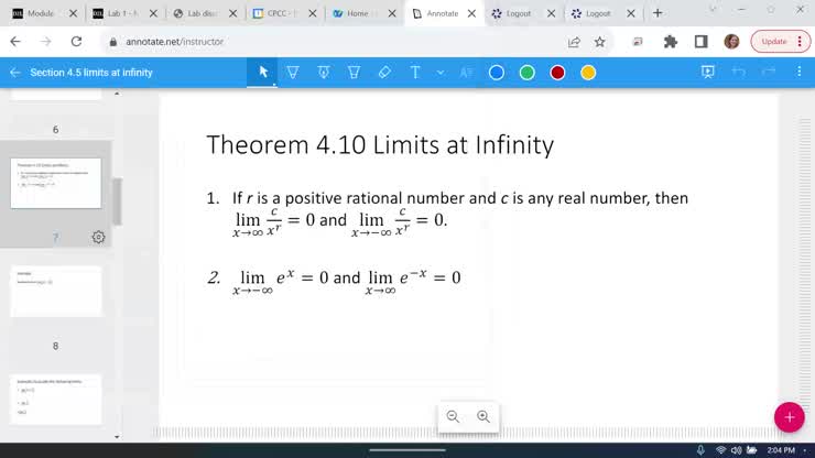 Limits at infinity with exponentials
