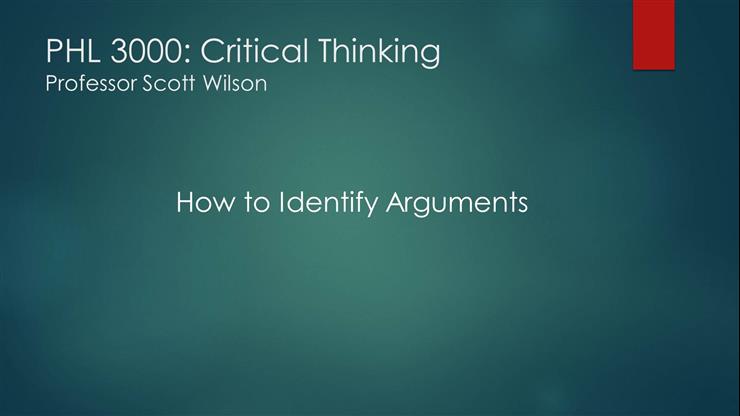 How to Identify Arguments