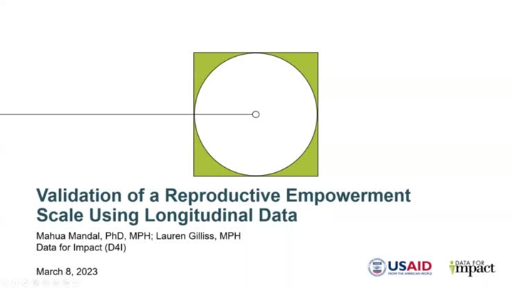 Validation of a Reproductive Empowerment Scale Using Longitudinal Data