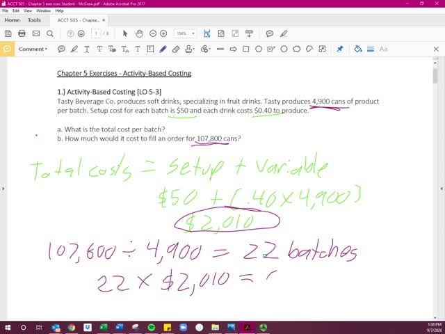 Chapter 5 - ABC - Basic Costing Example #1