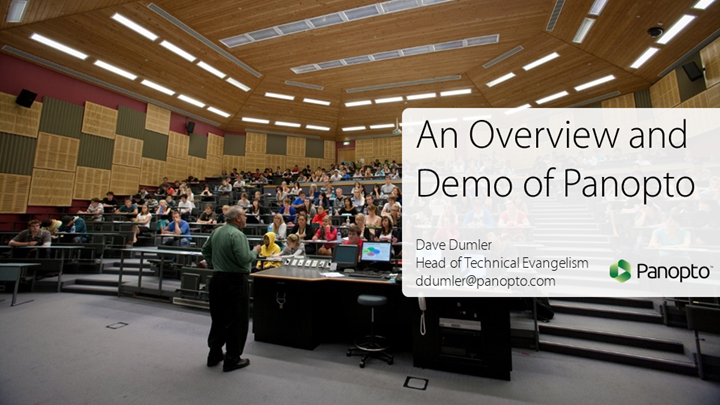 Overview and demo of Panopto in education