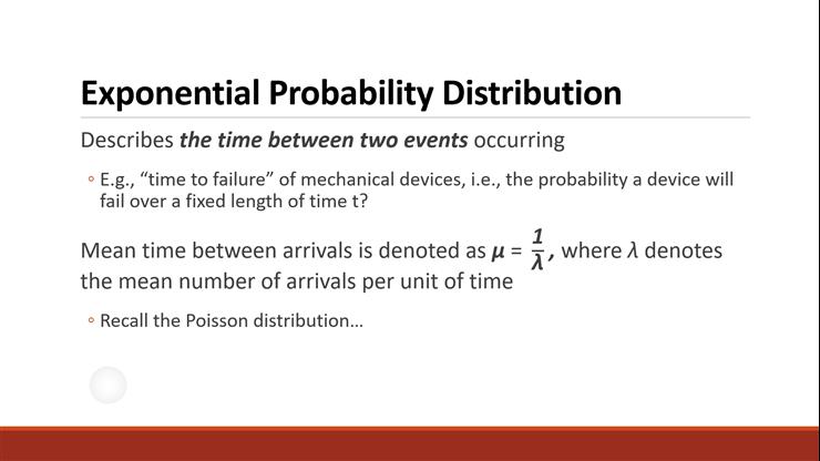 Continuous distributions, exponential
