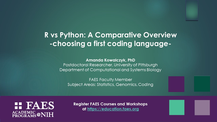 FAES Educational Webinar | R vs Python: A Comparative Overview