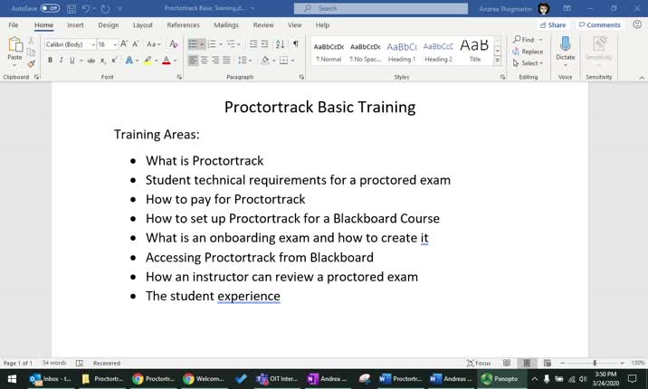 Proctortrack Training Video