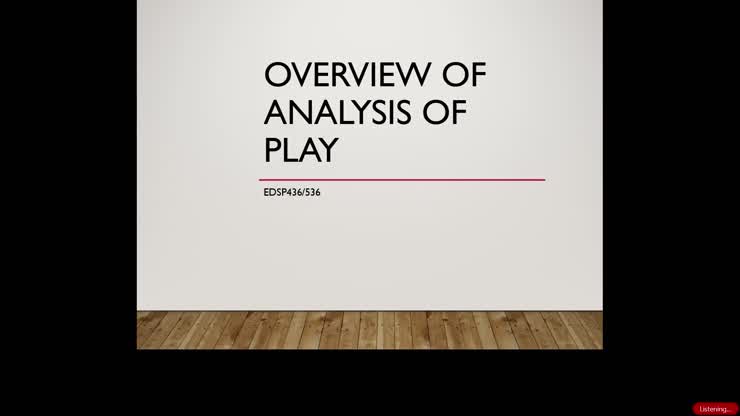 Overview of Analysis of Play