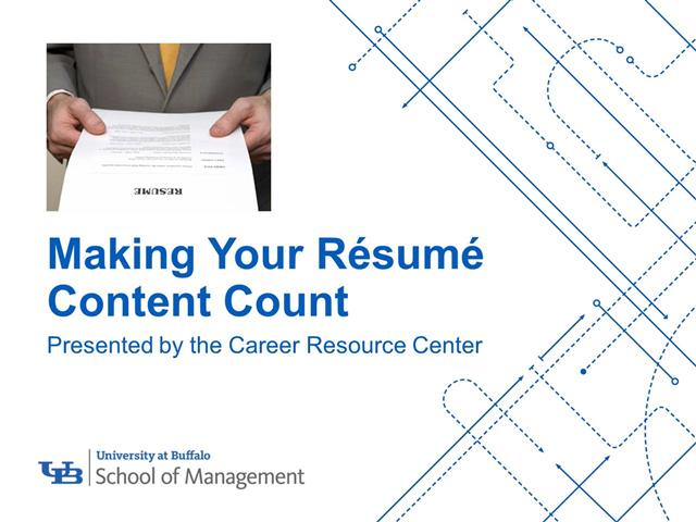 Making your Resume Content count 2020