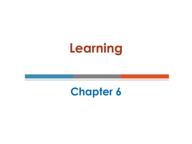 Chapter 6 - Video Lecture - Part 1 of 3 (Classical Conditioning)