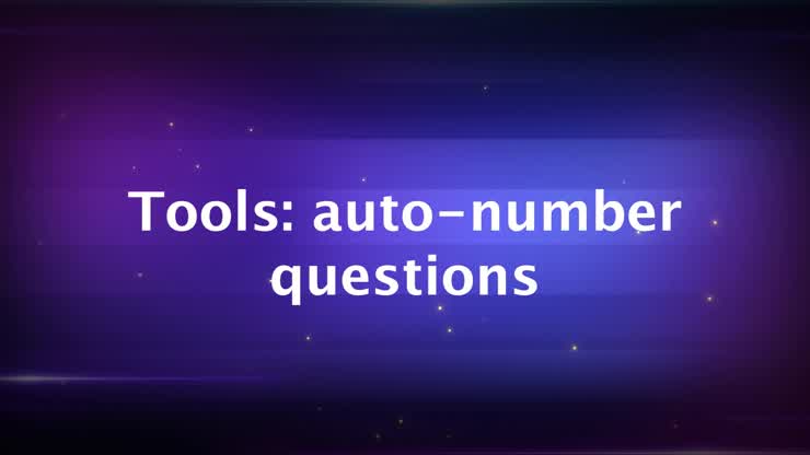 27 Tools autonumber questions