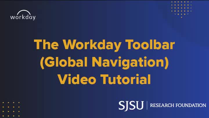 1. Workday Toolbar Navigation Tutorial