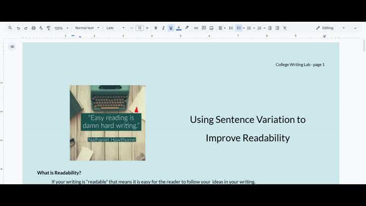 Video Instructions for the Sentence Variation Assignment ~ Spring 2026