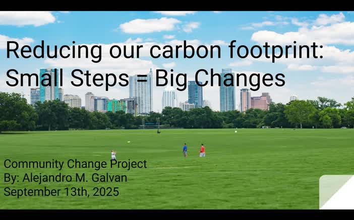 Community Change Project - Alejandro M. Galvan