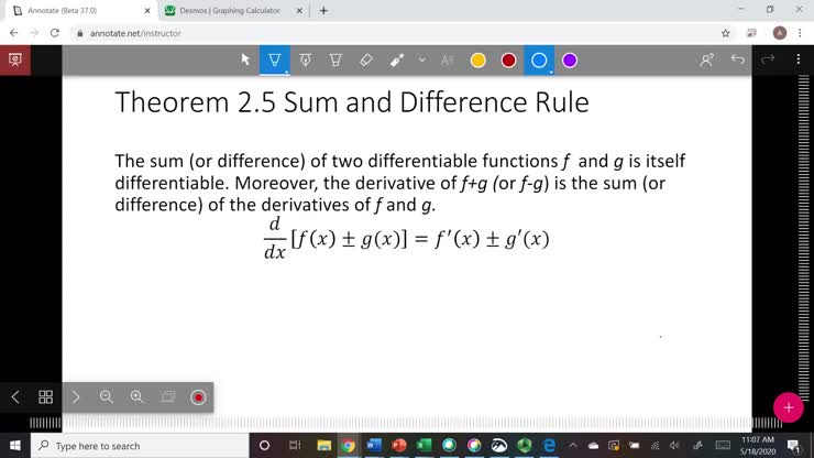 MAT 271 Sum and Difference Rule for Derivatives