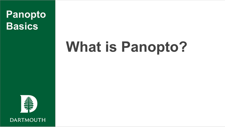 Panopto Walkthrough