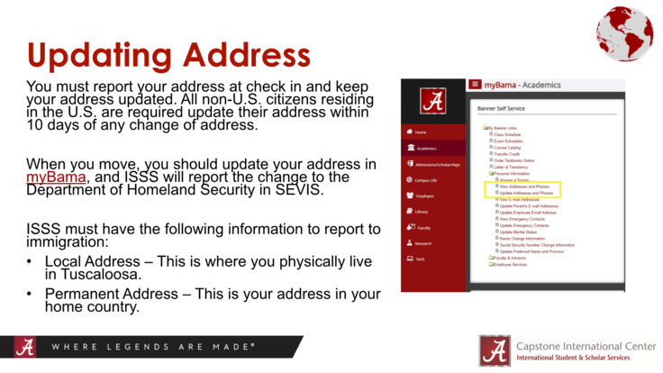 Address Updates in MyBama