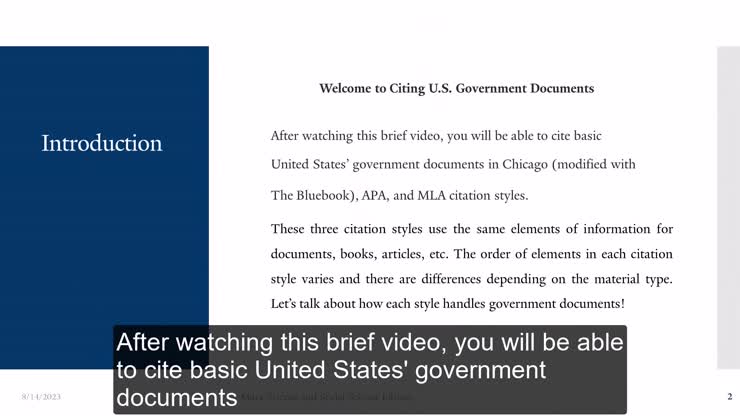Citing U.S. Government Documents