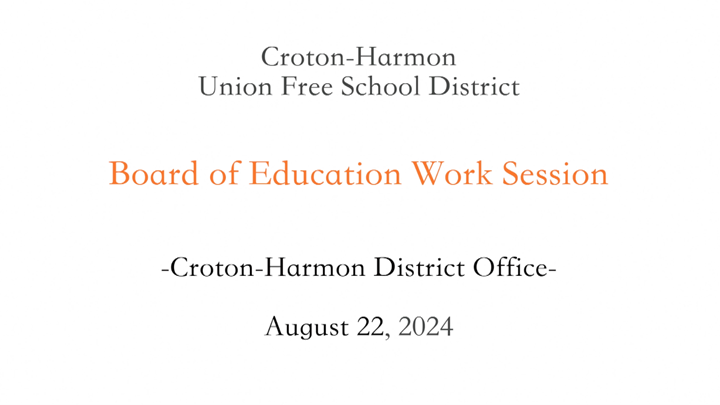 August 22, 2024 Board of Education Work Session