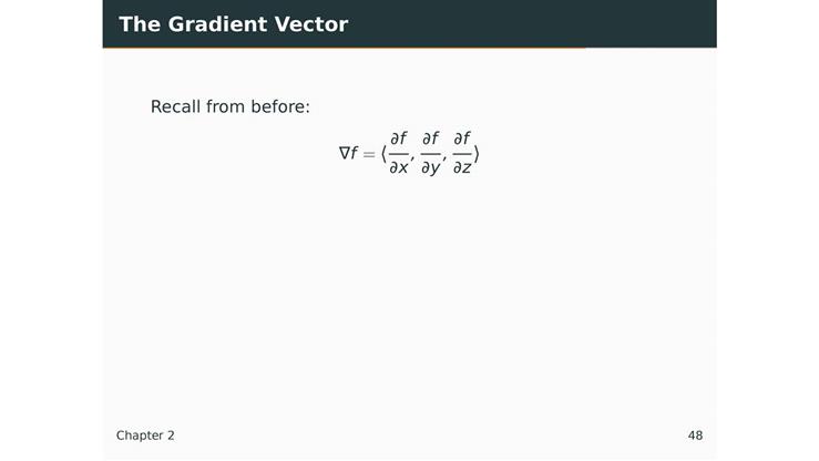 2.6 - Gradients & Directional Derivatives