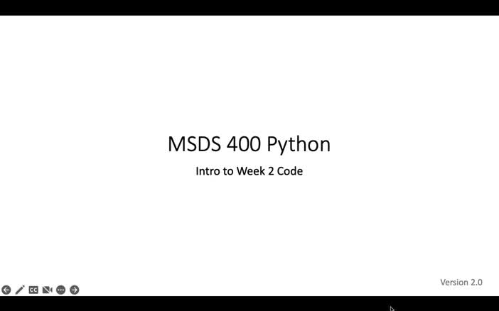 MSDS 400 Week 2 Intro to Python Problems (V2)