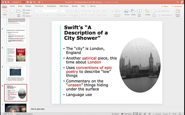 Swift's "A Description of a City Shower"
