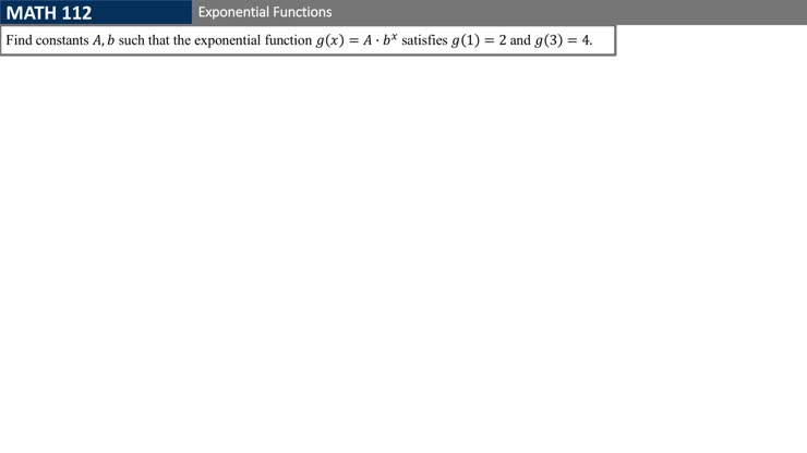 Math 112 - Exponential Functions - Working Problem 2