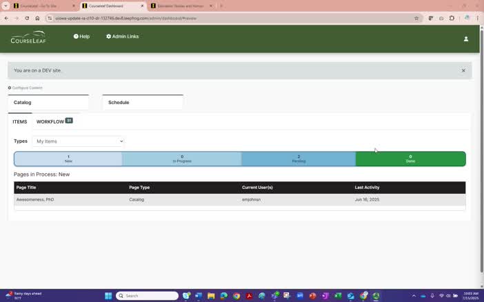 Catalog Workflow