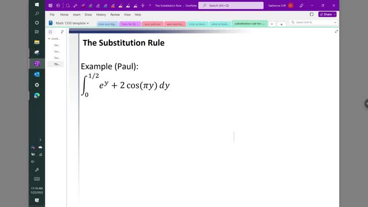 definite substitution example 4
