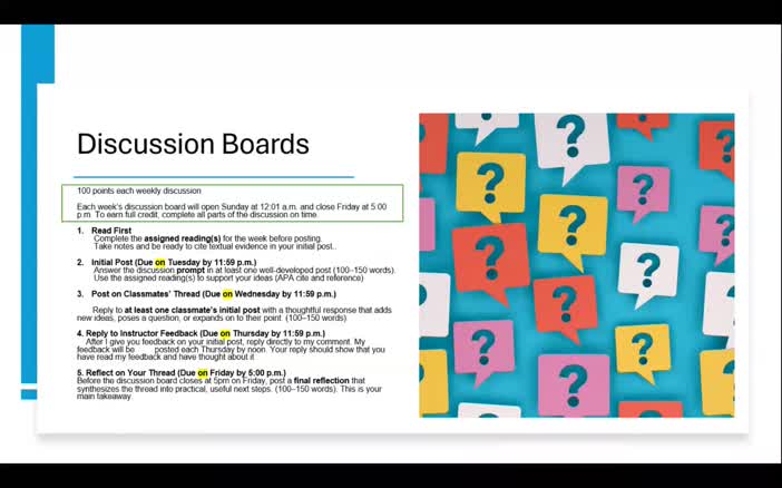 Instructional Video: Discussion Boards