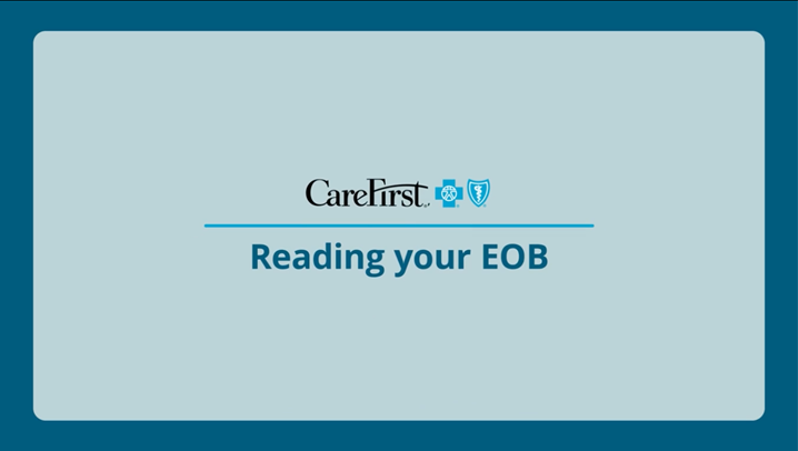 CareFirst - Reading your EOB