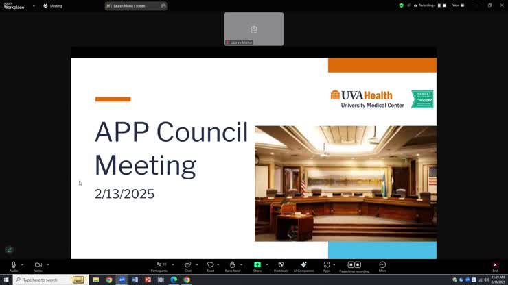 APP Council Meeting Mr-1 from 12pm-1pm on 2/13/25